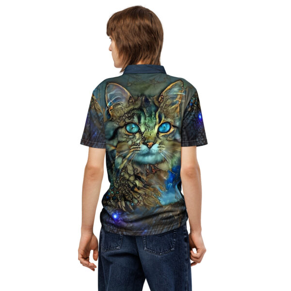 “Dreamcat” – Schmal geschnittenes Herren-Polo-Shirt Allover