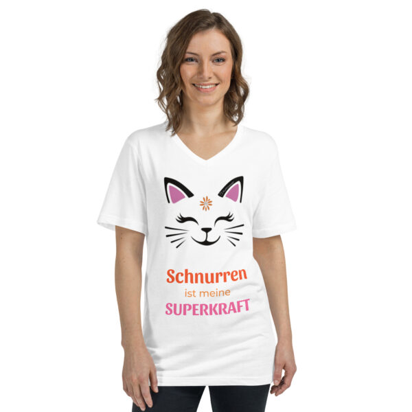 “Purrcat” – T-Shirt mit V-Ausschnitt | Bella + Canvas 3005