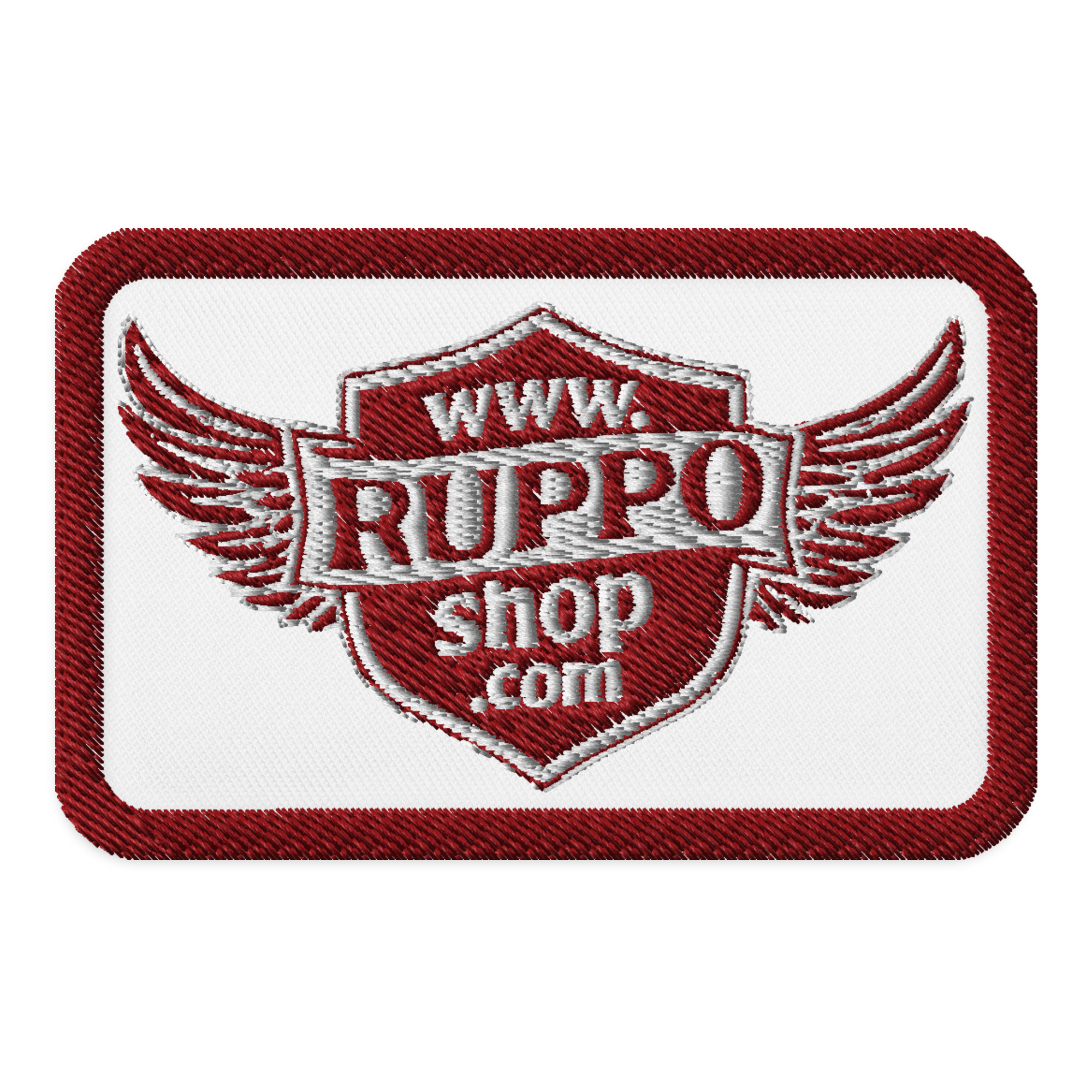 Rechteckiger RUPPOshop Logo-Patch.