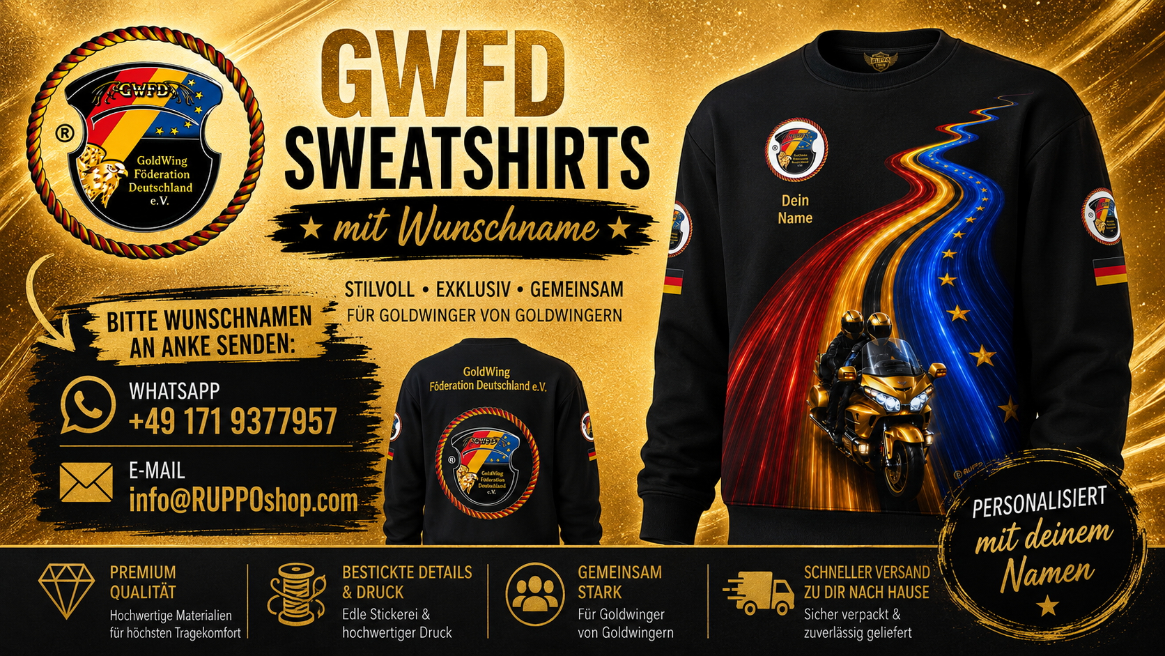 GWFD Sweatshirts mit Wunschname